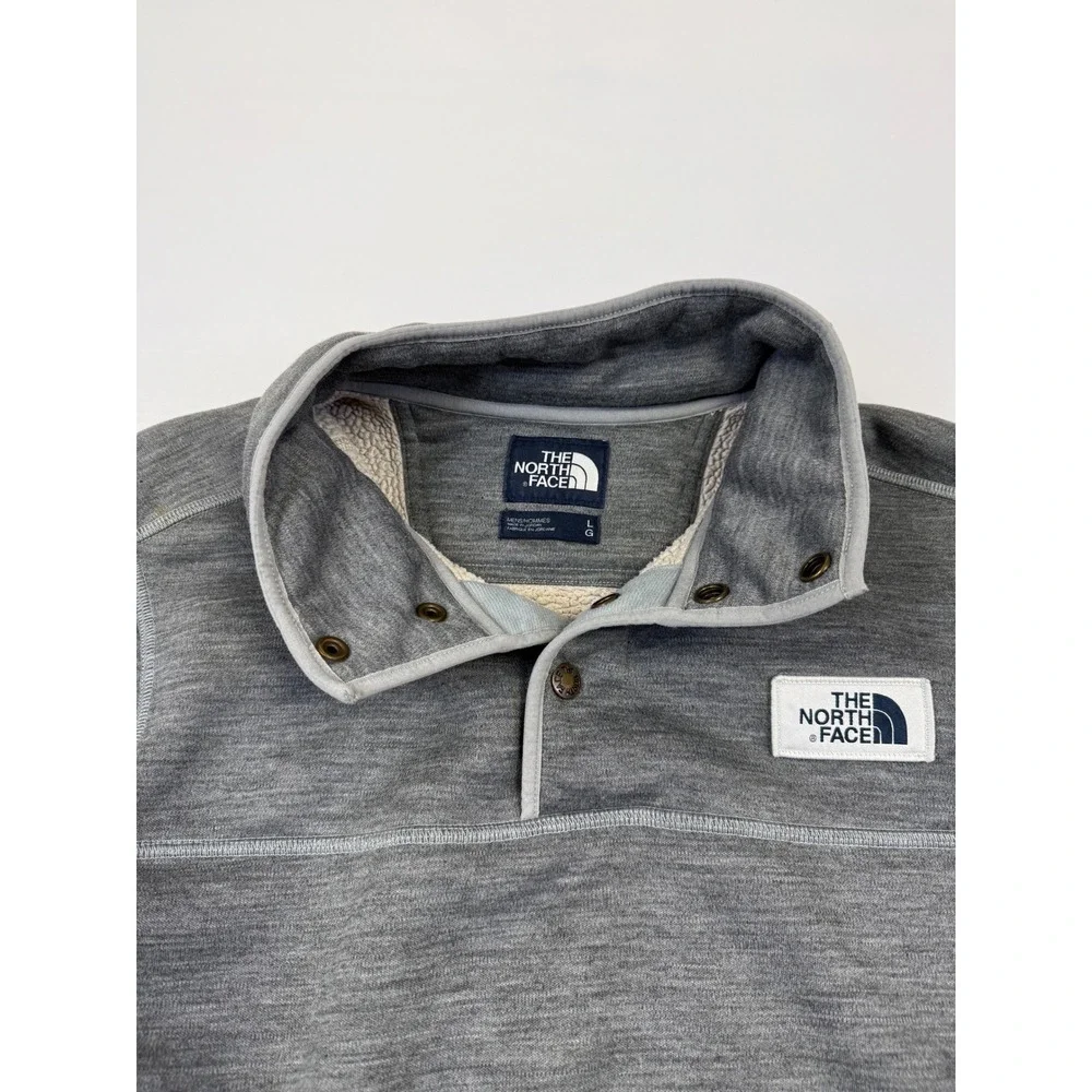 The North Face Men's Sherpa Patrol‎ 1/4 Snap Heavy Fleece Pullover Gray Size L